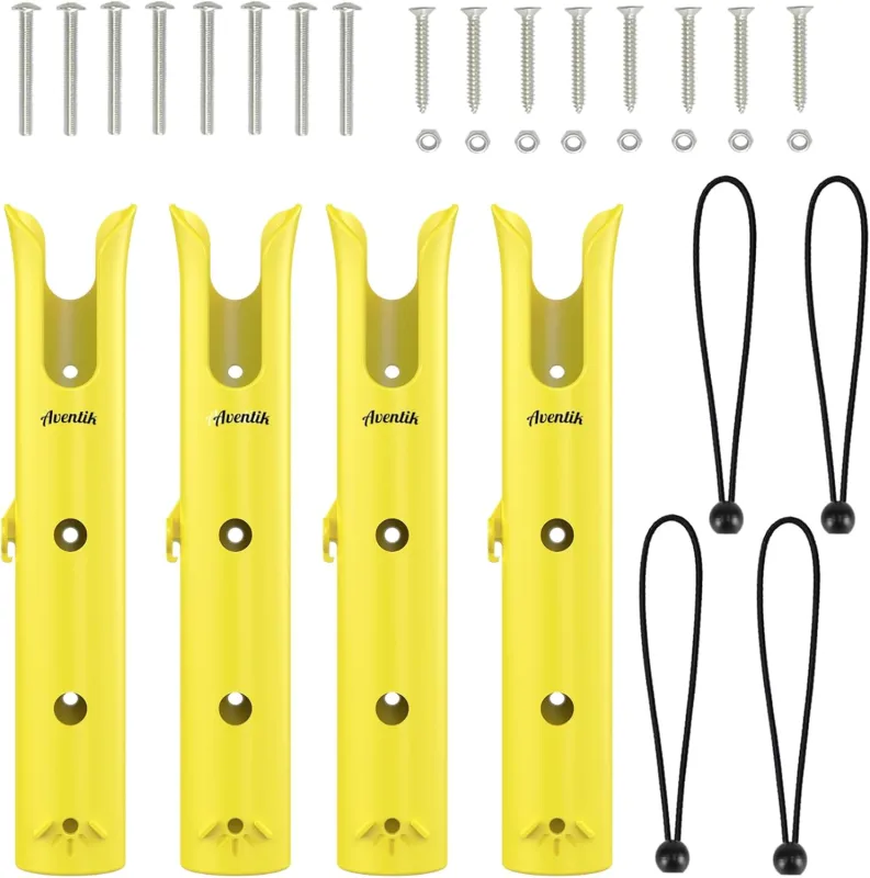 Aventik Fishing Rod Holder, Bracket Wall Mounted Boat Side Mount Tool Holder, Tube Links with Screws, 1/2/3/4/6 Pole Tube Fishing Rod Holders