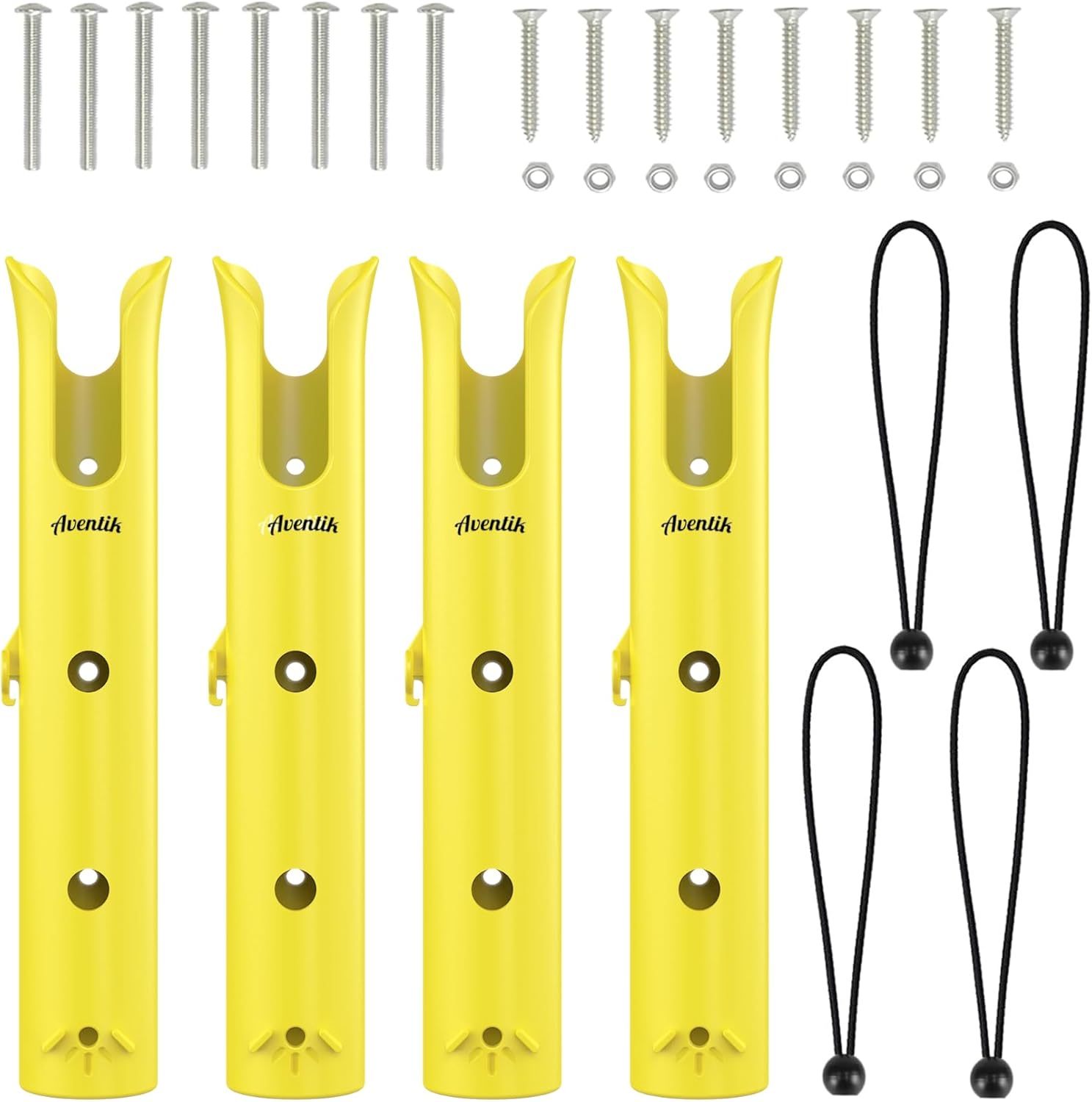 Aventik Fishing Rod Holder, Bracket Wall Mounted Boat Side Mount Tool Holder, Tube Links with Screws, 1/2/3/4/6 Pole Tube Fishing Rod Holders