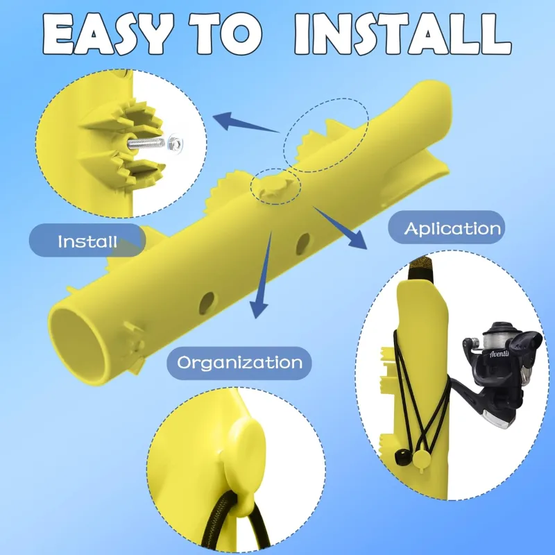 Aventik Fishing Rod Holder, Bracket Wall Mounted Boat Side Mount Tool Holder, Tube Links with Screws, 1/2/3/4/6 Pole Tube Fishing Rod Holders