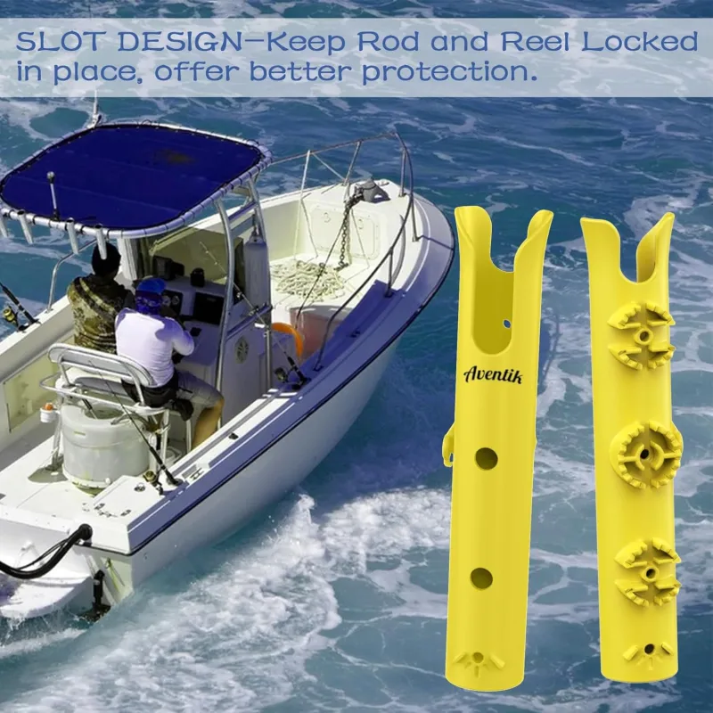 Aventik Fishing Rod Holder, Bracket Wall Mounted Boat Side Mount Tool Holder, Tube Links with Screws, 1/2/3/4/6 Pole Tube Fishing Rod Holders