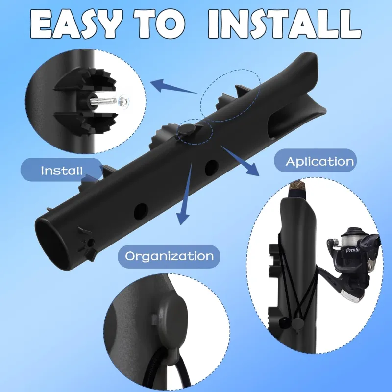 Aventik Fishing Rod Holder, Bracket Wall Mounted Boat Side Mount Tool Holder, Tube Links with Screws, 1/2/3/4/6 Pole Tube Fishing Rod Holders