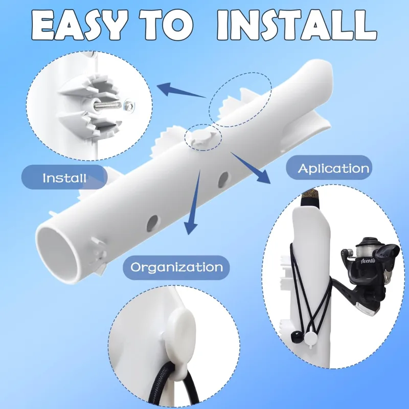 Aventik Fishing Rod Holder, Bracket Wall Mounted Boat Side Mount Tool Holder, Tube Links with Screws, 1/2/3/4/6 Pole Tube Fishing Rod Holders