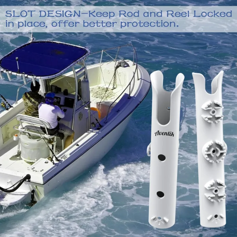 Aventik Fishing Rod Holder, Bracket Wall Mounted Boat Side Mount Tool Holder, Tube Links with Screws, 1/2/3/4/6 Pole Tube Fishing Rod Holders