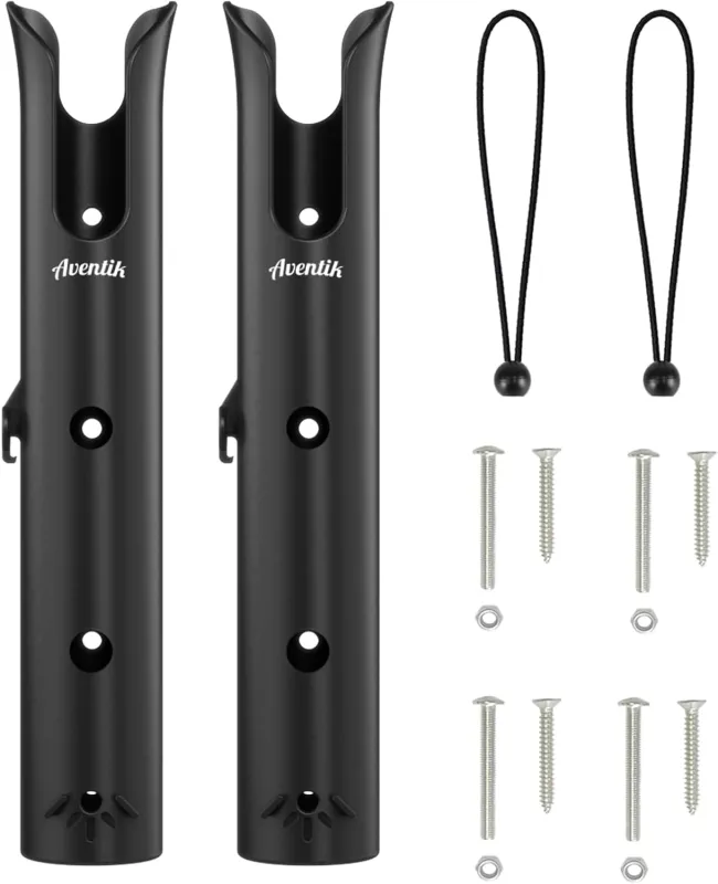 Aventik Fishing Rod Holder, Bracket Wall Mounted Boat Side Mount Tool Holder, Tube Links with Screws, 1/2/3/4/6 Pole Tube Fishing Rod Holders