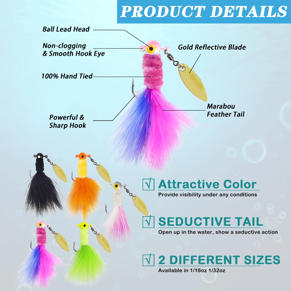 crappie fishing lure kits BaitFuel Nano Kit 5in litl hustler tubes and 1/32 ounce minnow head jigs Gapen Crappie Lure Kit |