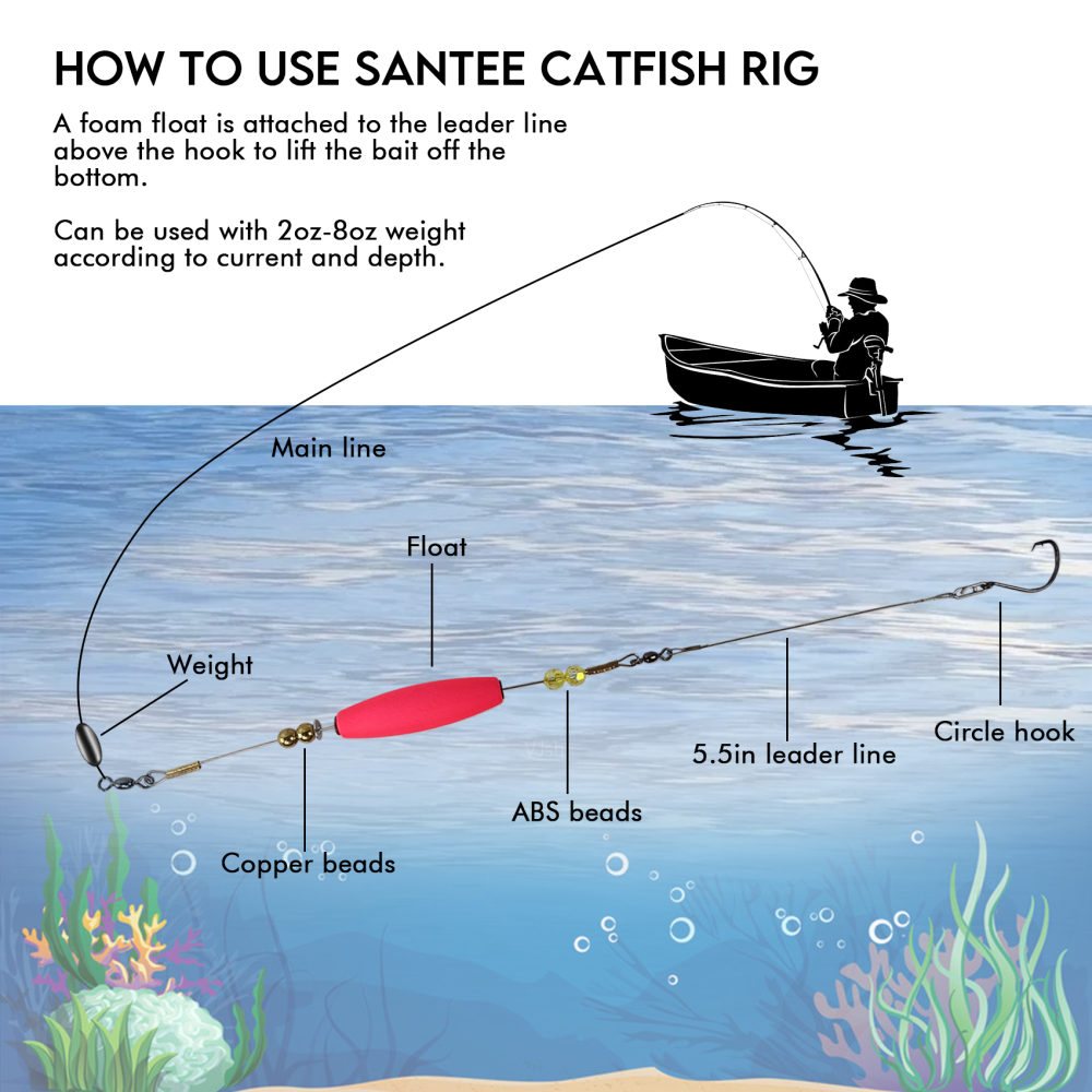 Popping Corks Floats, Fishing Bobbers Floats Popping Corks Rattle Rig for Saltwater Freshwater 2PCS/4PCS