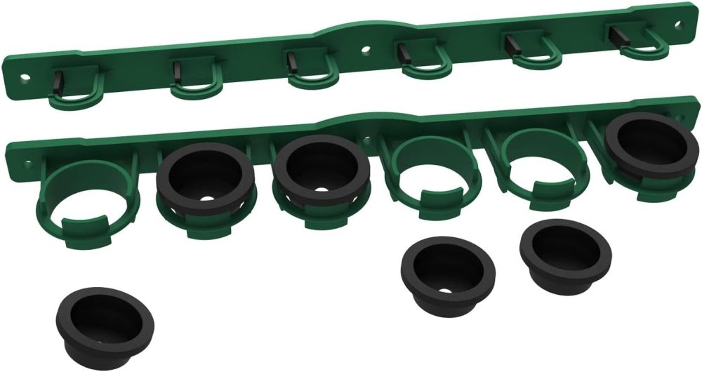 Aventik Wall Mount Fishing Rod Holder, Vertical Fishing Pole Storage Garage, Horizontal Fishing Pole Holder Rod Rack, Organizer for Fishing(Black/Green)