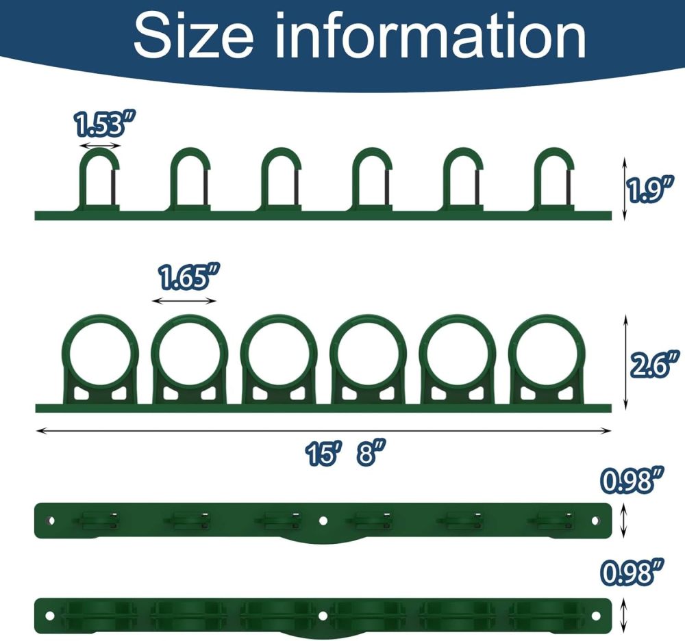 Aventik Wall Mount Fishing Rod Holder, Vertical Fishing Pole Storage Garage, Horizontal Fishing Pole Holder Rod Rack, Organizer for Fishing(Black/Green)