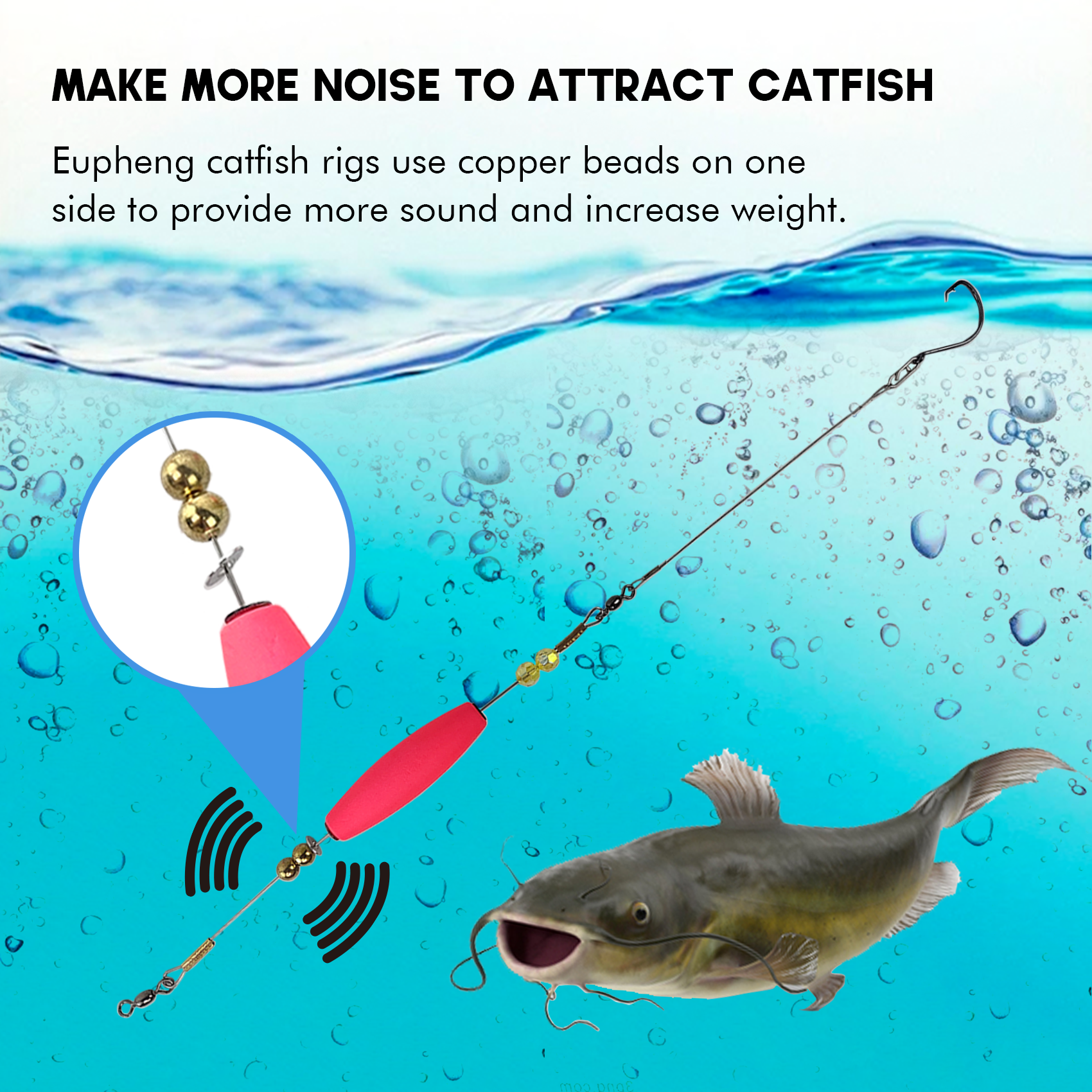 Popping Corks Floats, Fishing Bobbers Floats Popping Corks Rattle Rig for Saltwater Freshwater 2PCS/4PCS