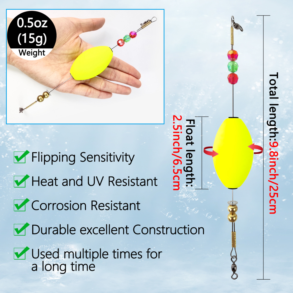 Popping Corks Floats, Fishing Bobbers Floats Popping Corks Rattle Rig for Saltwater Freshwater 2PCS/4PCS