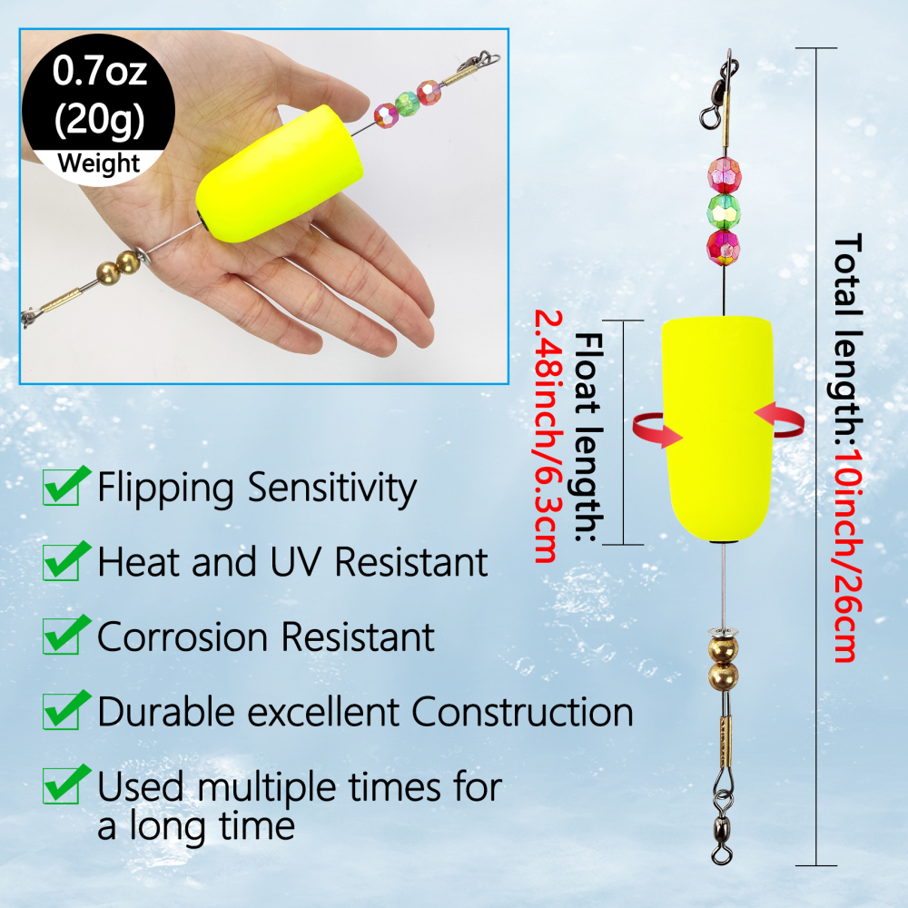 Popping Corks Floats, Fishing Bobbers Floats Popping Corks Rattle Rig for Saltwater Freshwater 2PCS/4PCS