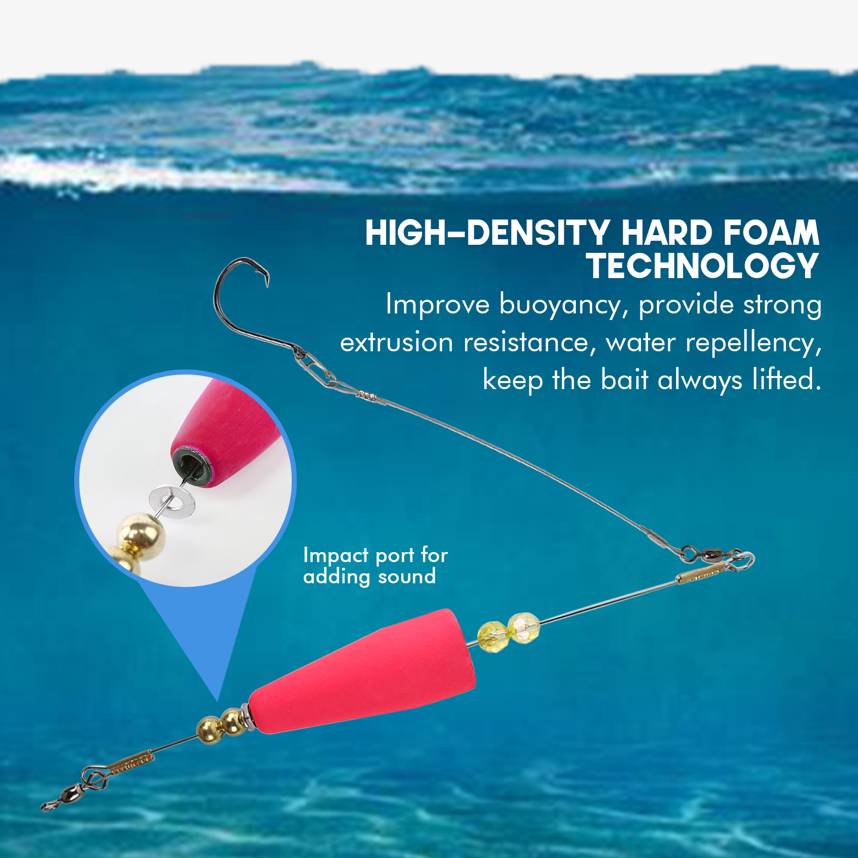 Popping Corks Floats, Fishing Bobbers Floats Popping Corks Rattle Rig for Saltwater Freshwater 2PCS/4PCS