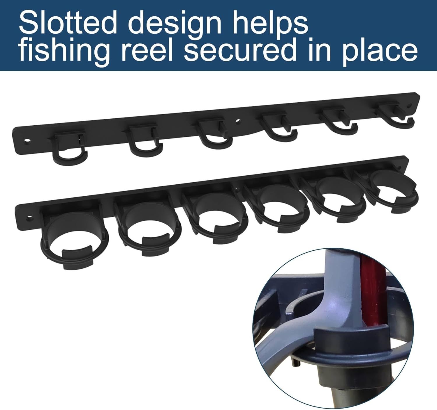 Aventik Wall Mount Fishing Rod Holder, Vertical Fishing Pole Storage Garage, Horizontal Fishing Pole Holder Rod Rack, Organizer for Fishing(Black/Green)
