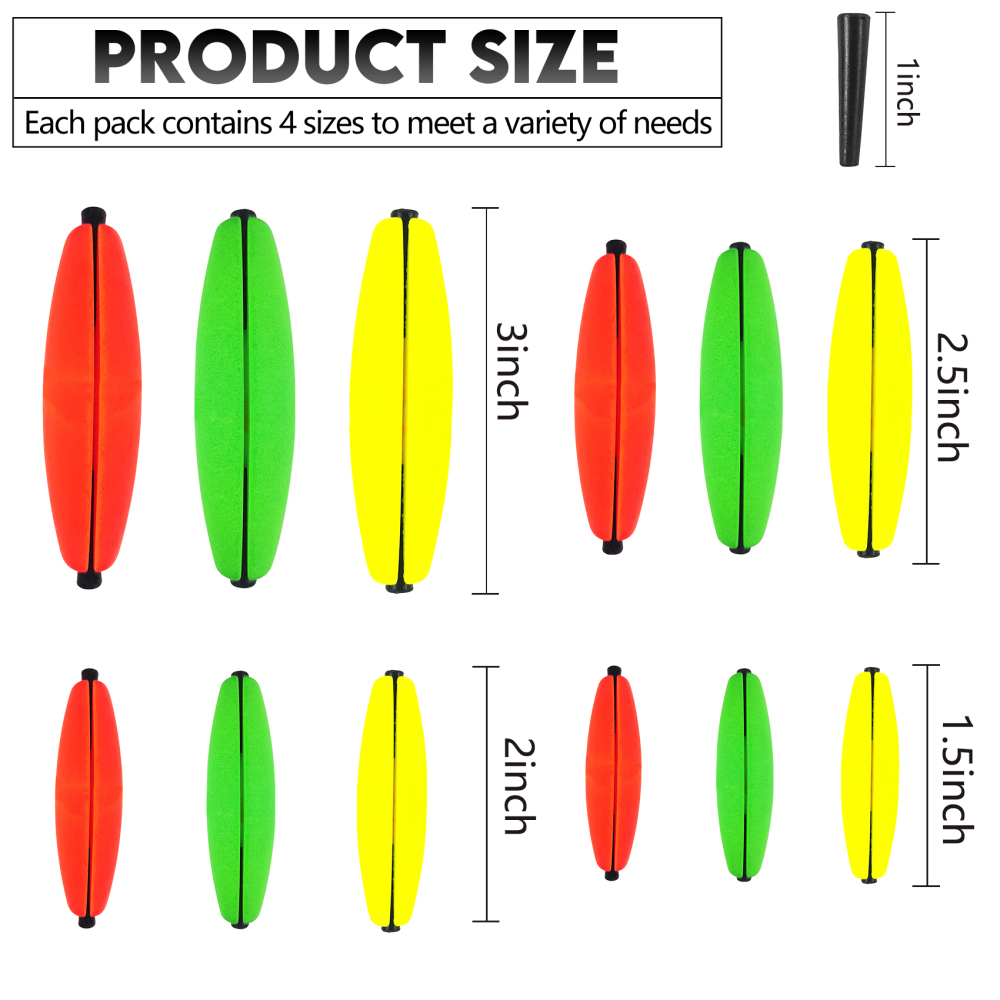 Peg Floats Slotted, Catfish Fishing Floats Slip Bobbers Cigar Foam Bobbers with Pipe Plug for Santee Rig Catfish Rig Fish Finder Rig