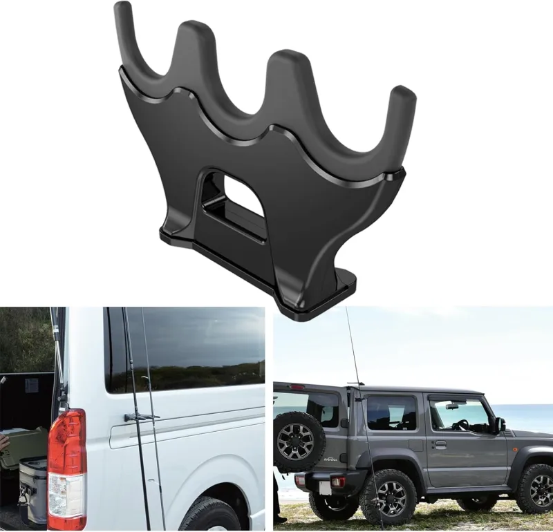 Magnetic Fishing Rod Car Stands, Portable Outdoor Fishing Rod Storage Rack, Soft Silicone Car Pole Fly Fishing Pole Holder with 3 Holder Slots