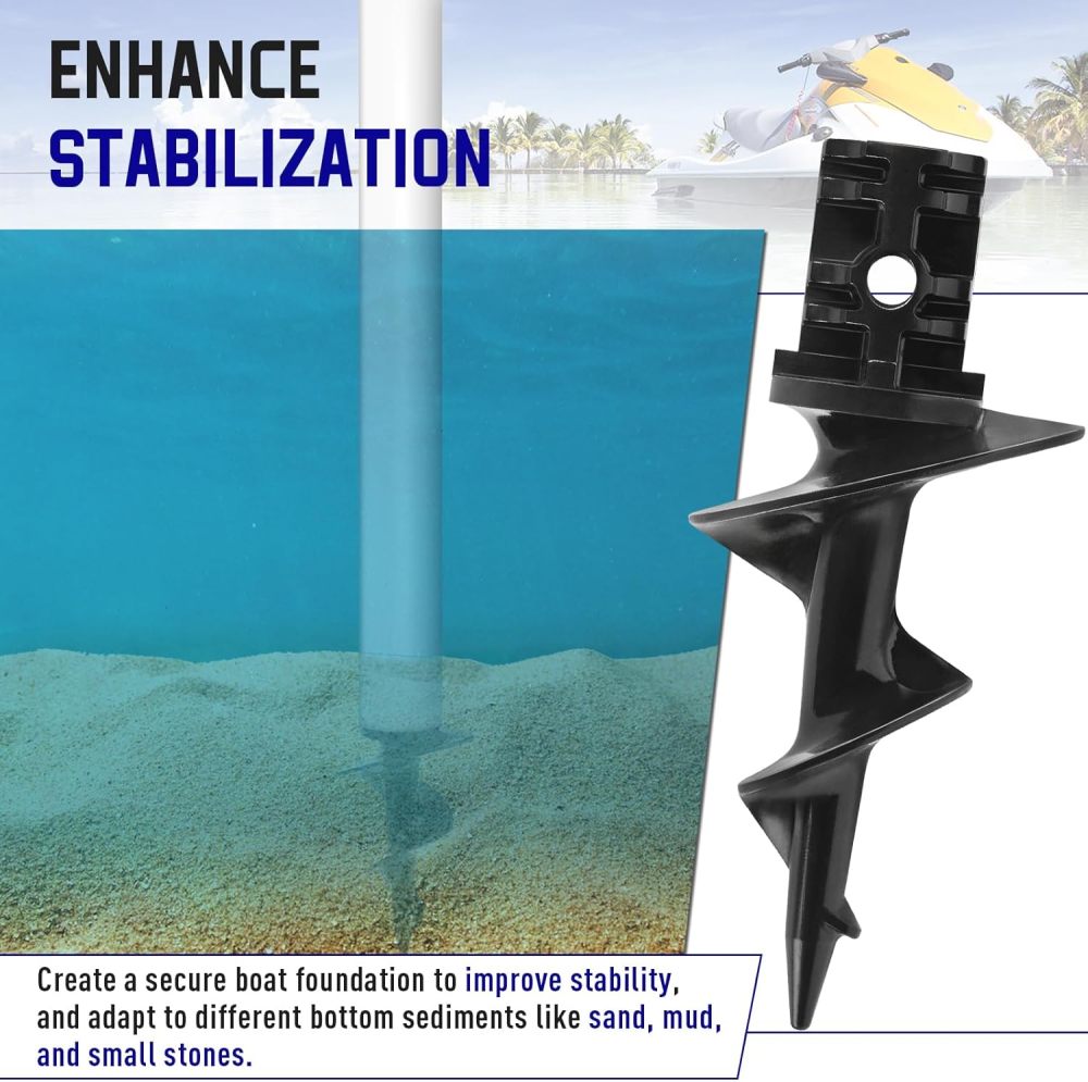 Touri 2 Pack Dock Sand Auger for Making PVC Tubing Sandbar Anchor Securing Your Boat with Ease Fits 1.5'' Schedule 40 PVC with an ID of 1.57''