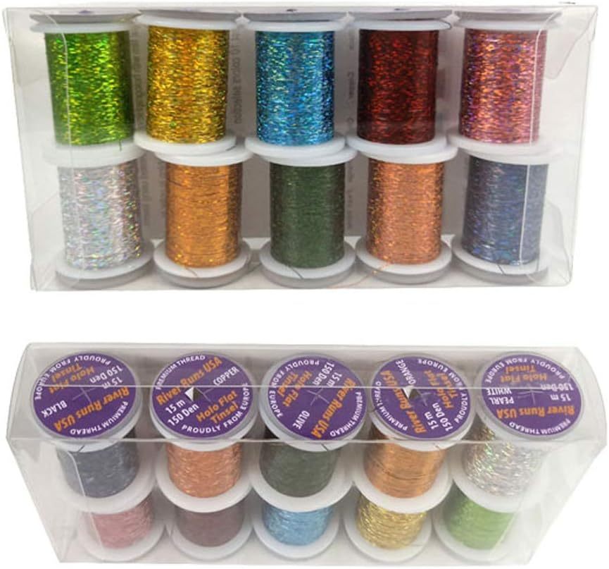 Riverruns Micro Glint Nymph Thread, Holo Flat Tinsel, Fluo Thread Fly Tying Material Proudly from Europe Trigger to The Fish