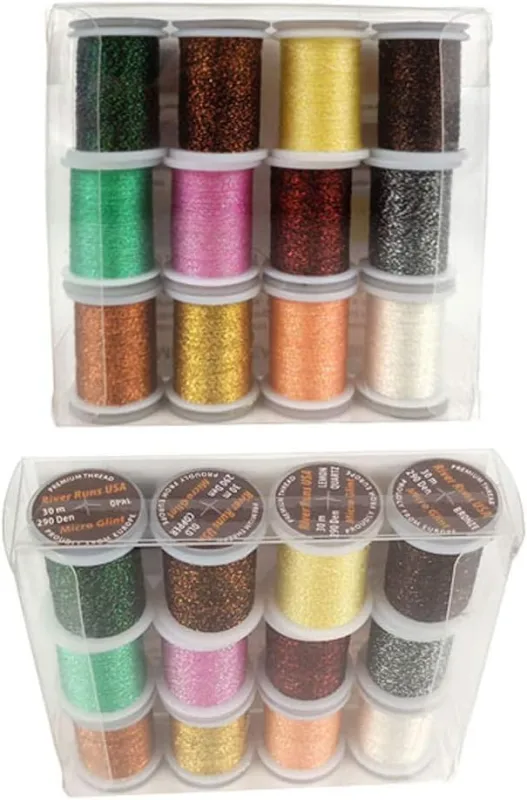 Riverruns Micro Glint Nymph Thread, Holo Flat Tinsel, Fluo Thread Fly Tying Material Proudly from Europe Trigger to The Fish
