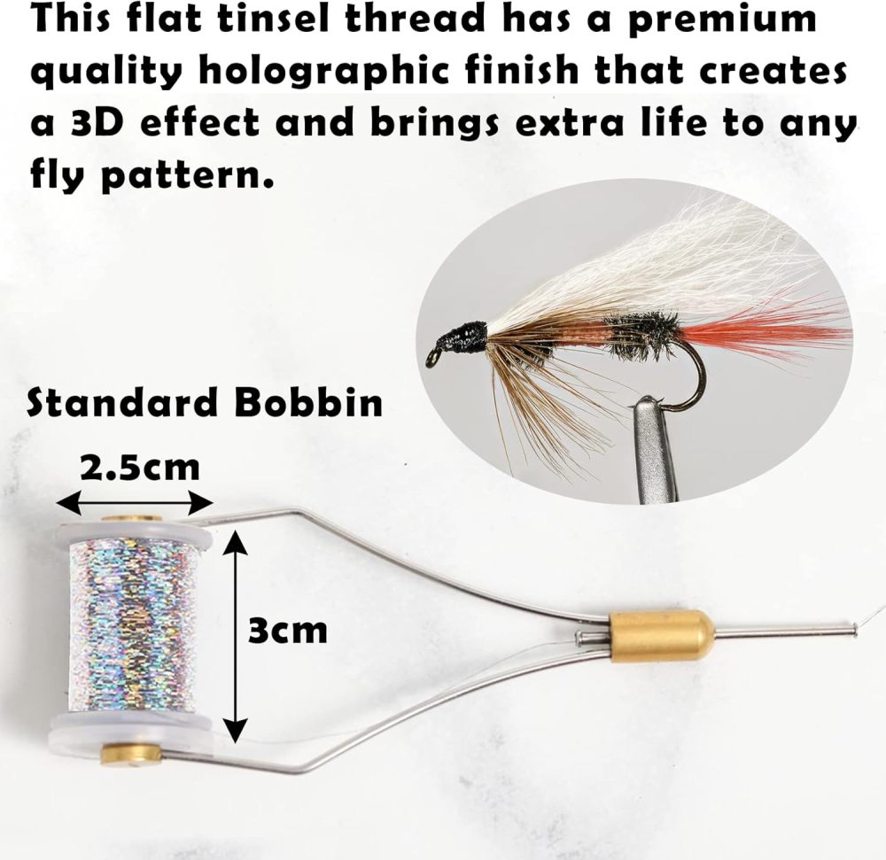 Riverruns Micro Glint Nymph Thread, Holo Flat Tinsel, Fluo Thread Fly Tying Material Proudly from Europe Trigger to The Fish