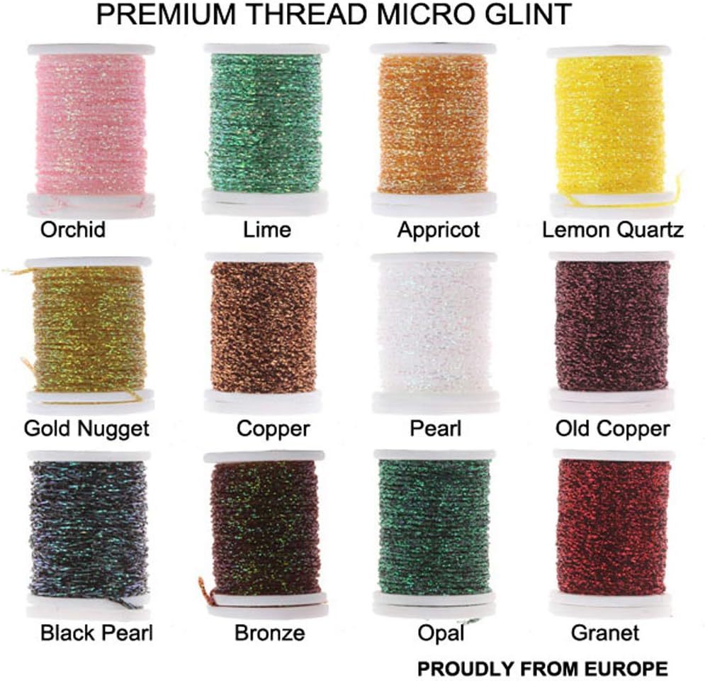 Riverruns Micro Glint Nymph Thread, Holo Flat Tinsel, Fluo Thread Fly Tying Material Proudly from Europe Trigger to The Fish