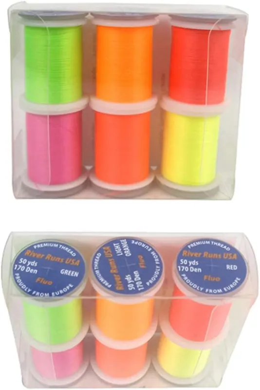Riverruns Micro Glint Nymph Thread, Holo Flat Tinsel, Fluo Thread Fly Tying Material Proudly from Europe Trigger to The Fish