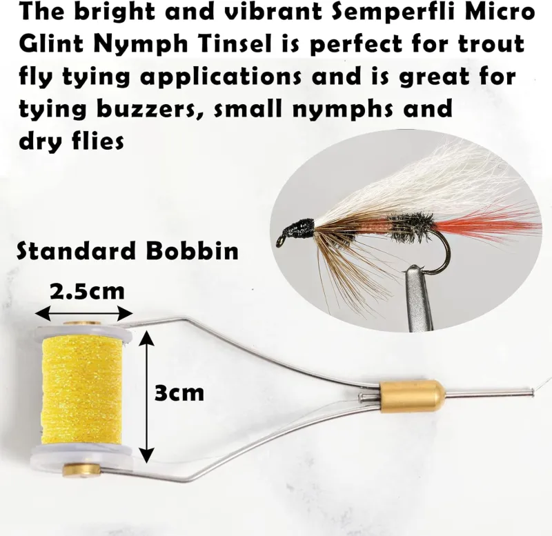 Riverruns Micro Glint Nymph Thread, Holo Flat Tinsel, Fluo Thread Fly Tying Material Proudly from Europe Trigger to The Fish