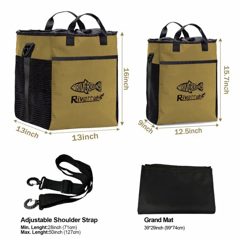 Riverruns Fishing Hunting Wader Bag with Vented Mesh, Waders Boots Bag, Fly Fishing Storage Bag for Fishing, Hiking, Camping