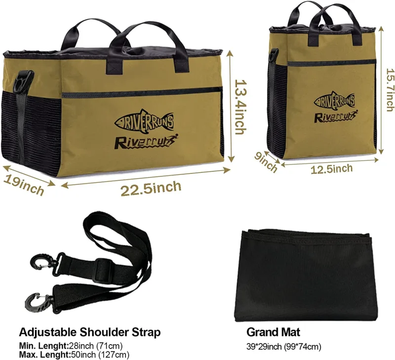 Riverruns Fishing Hunting Wader Bag with Vented Mesh, Waders Boots Bag, Fly Fishing Storage Bag for Fishing, Hiking, Camping