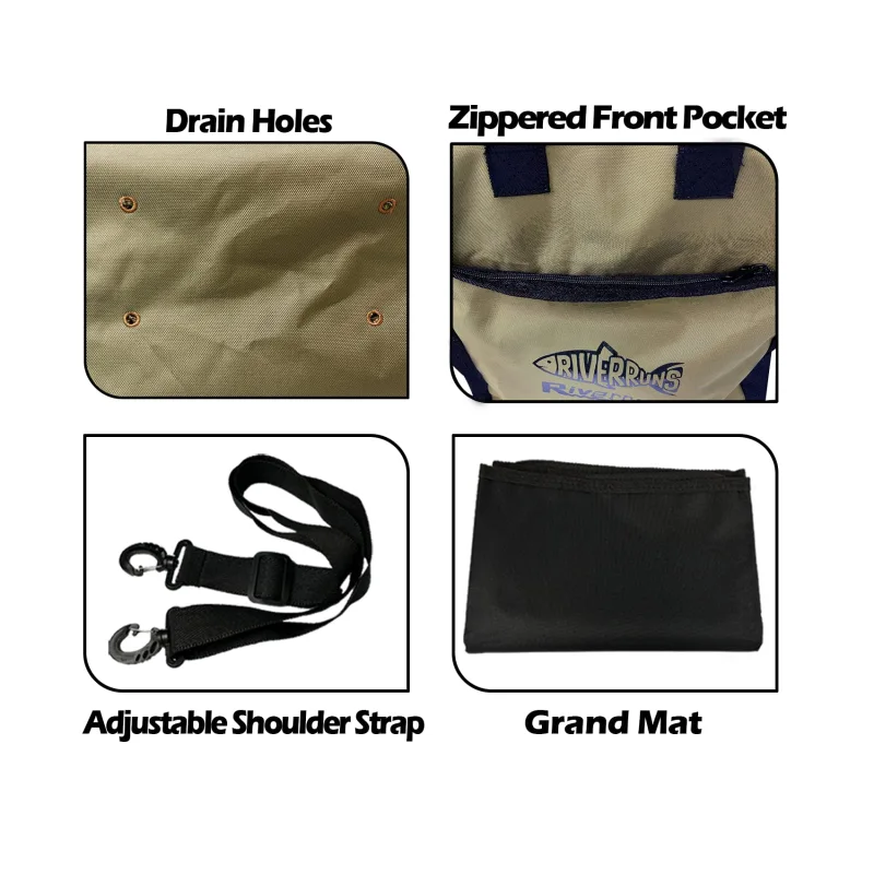 Riverruns Fishing Hunting Wader Bag with Vented Mesh, Waders Boots Bag, Fly Fishing Storage Bag for Fishing, Hiking, Camping