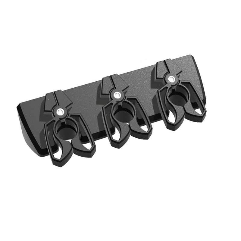 3D Printed Magnetic Fishing Rod Holder | Multi-Functional Rod Rack for Garage and Wall | Cyberpunk Style | Quick-Release Design (1-rod holder), Black