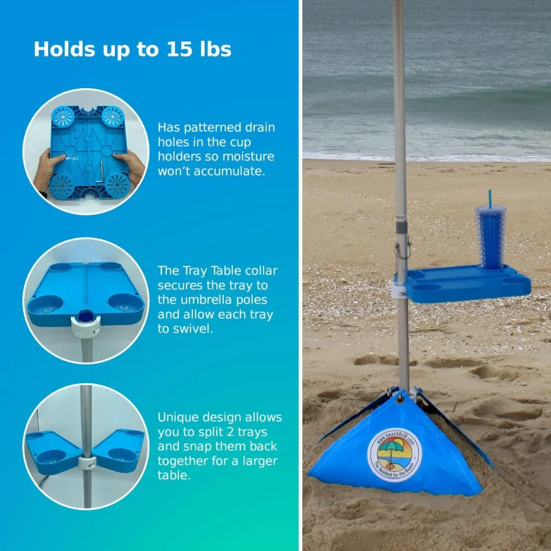 Tray Table System Beach Trip Must Haves Table for Vacation - Easy Clip on & Clip Off