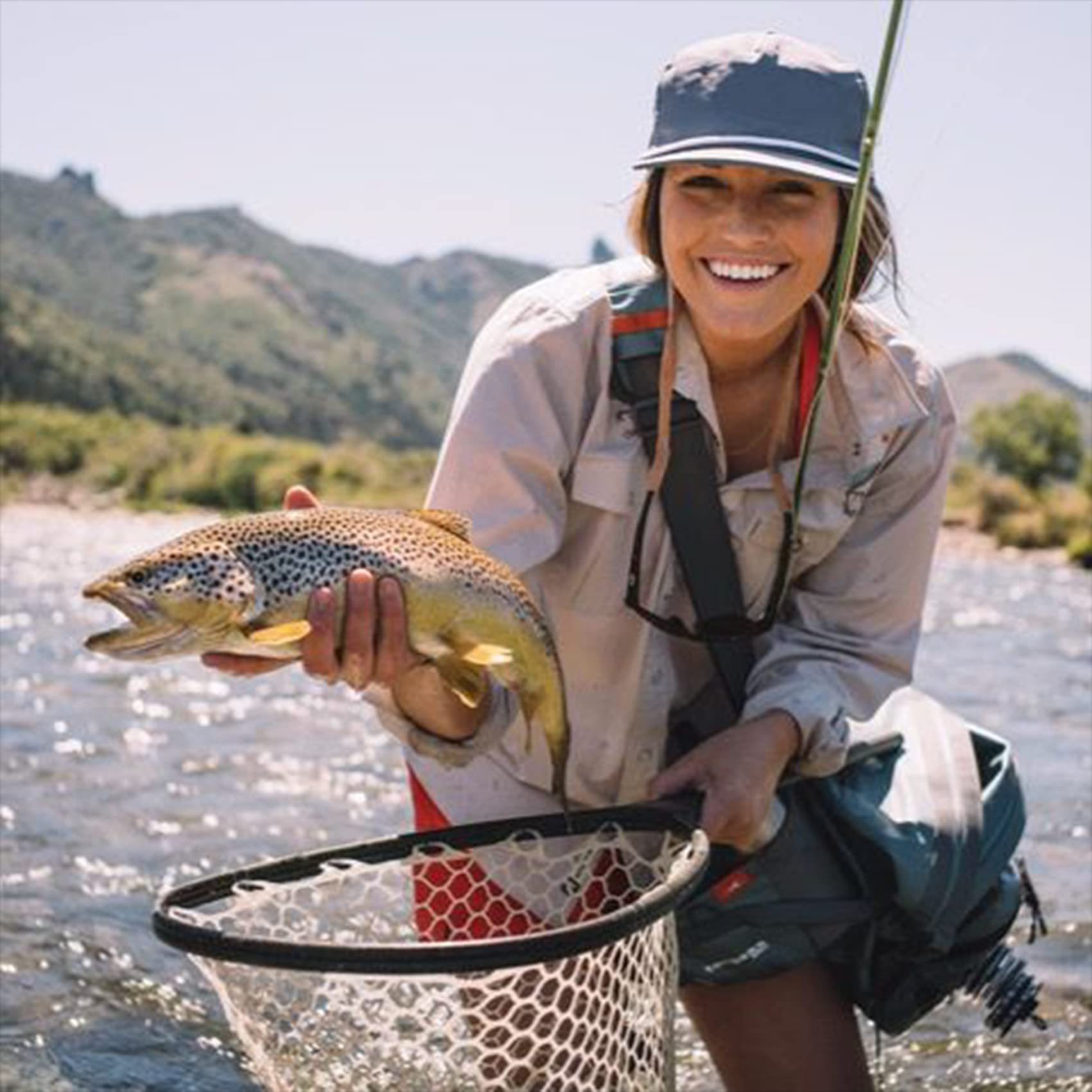 Riverruns Rubber Net Replacement Fishing Net Bag Fly Fishing Foldable Fish Landing Net for Freshwater Saltwater Without Handle 6 Sizes