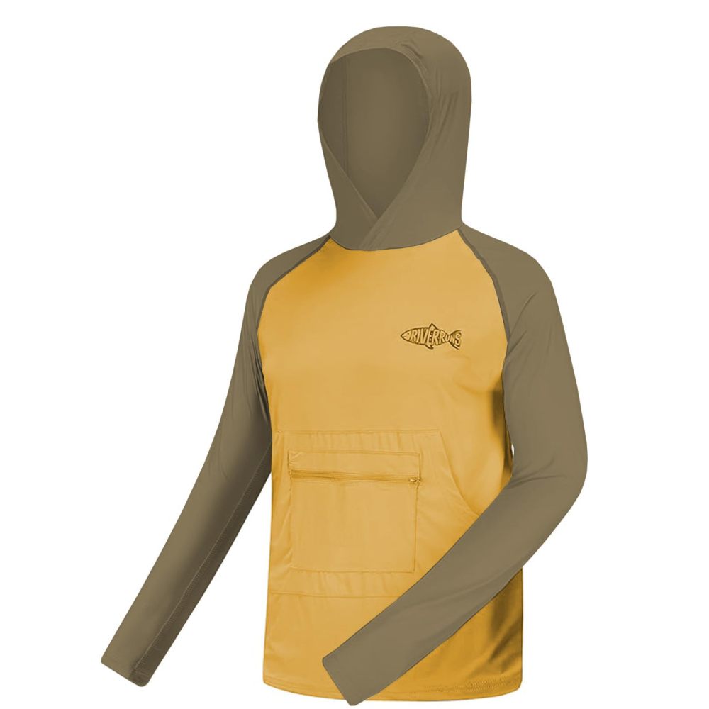 UPF 50+ Sun Protection Hoodie Shirt Rash Guard Long Sleeve Shirt Kangaroo Pocket Ice-Cool Quick Dry Shirts