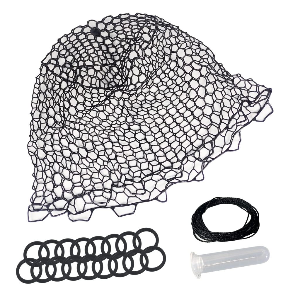 Riverruns Rubber Net Replacement Fishing Net Bag Fly Fishing Foldable Fish Landing Net for Freshwater Saltwater Without Handle 6 Sizes