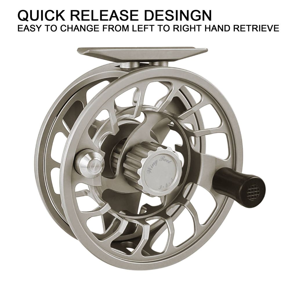 Aventik CNC-NVIS-FY, Multi Nano carbon discs saltwater proof large arbor, 3/5, 5/7, 7/9wt Wing Series fly fishing reels