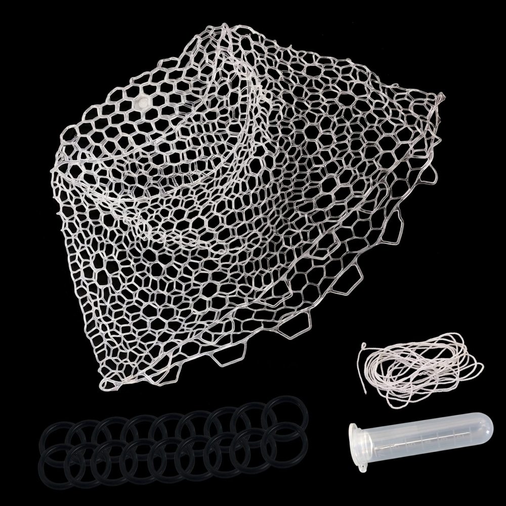 Riverruns Rubber Net Replacement Fishing Net Bag Fly Fishing Foldable Fish Landing Net for Freshwater Saltwater Without Handle 6 Sizes