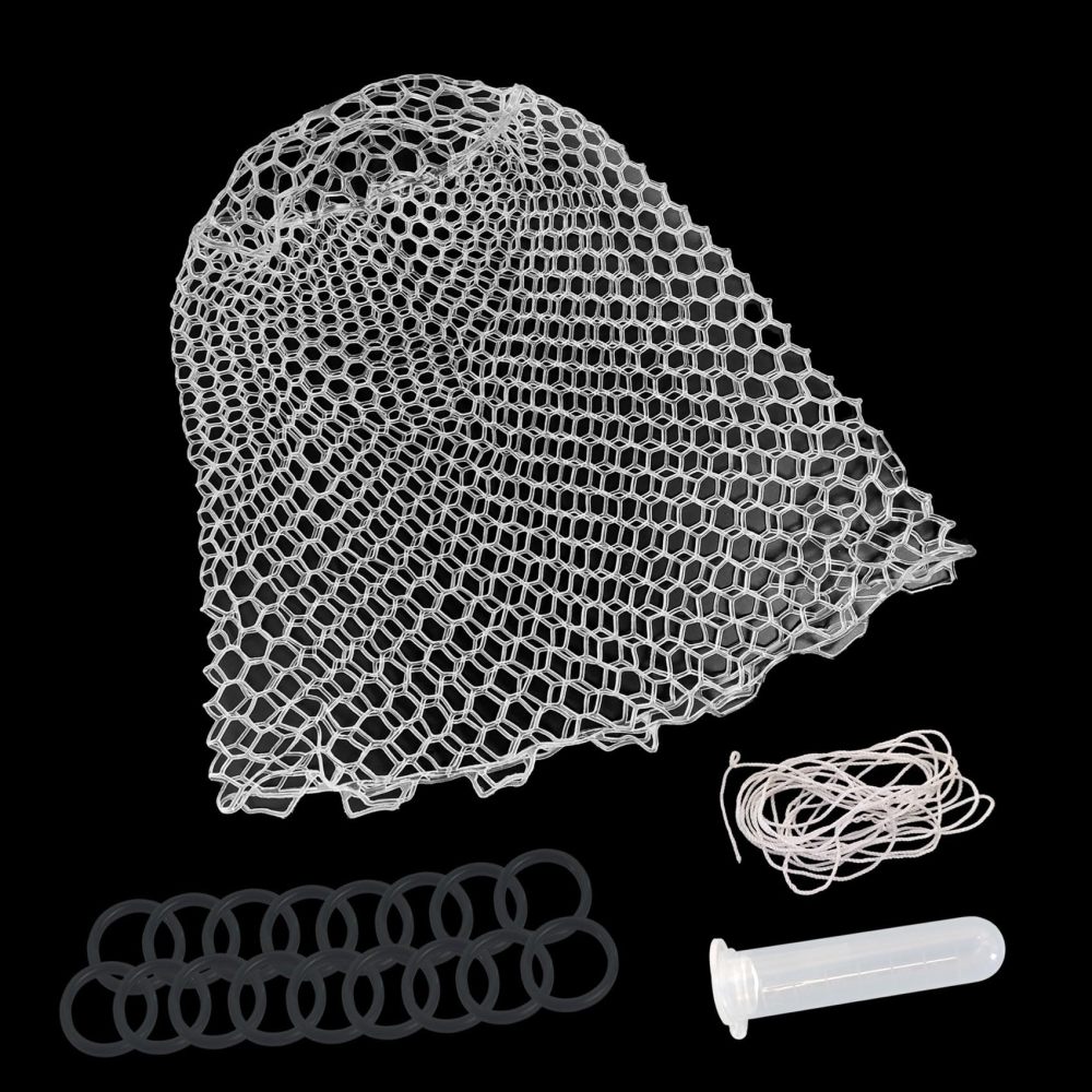 Riverruns Rubber Net Replacement Fishing Net Bag Fly Fishing Foldable Fish Landing Net for Freshwater Saltwater Without Handle 6 Sizes