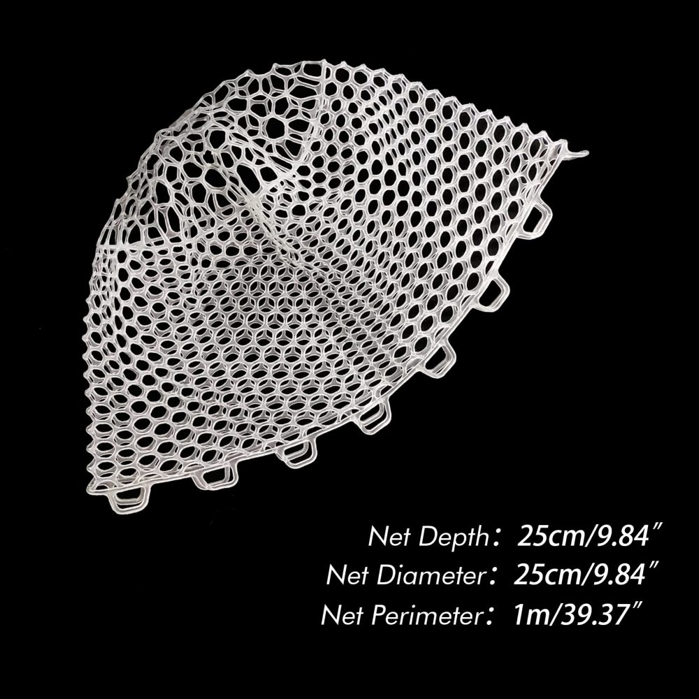 Riverruns Rubber Net Replacement Fishing Net Bag Fly Fishing Foldable Fish Landing Net for Freshwater Saltwater Without Handle 6 Sizes