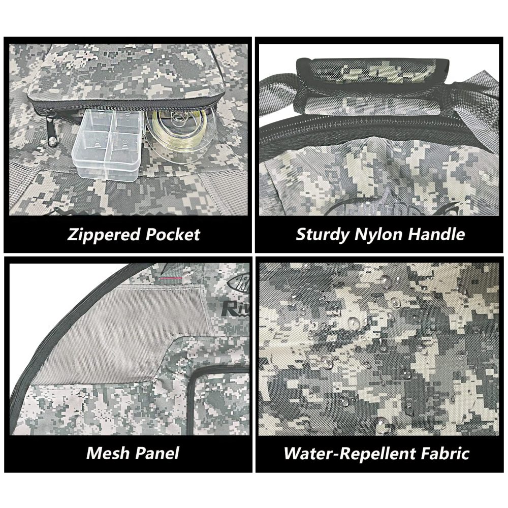 Riverruns Fishing Hunting Wader Bag with Vented Mesh, Foldable Waders Boots Bag, Fly Fishing Changing Pad & Bag for Fishing, Hiking, Camping