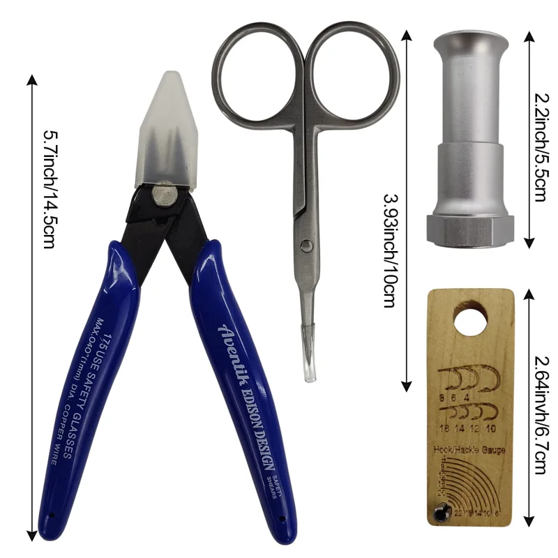 Fly Tying Tool Combo Fly Tying Accessories and Tools Kit, Fly Tying Bobbin Holder, Hair Stacker, Cutting Pliers, Fly Tying Scissors or More