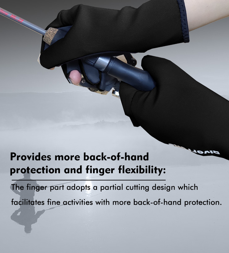Riverruns 3mm Neoprene Gloves 3 Cut Fingers Water Gloves Wetsuit Winter Gloves for cold weather, fly fishing, ice fishing, kayaking, diving, surfing, and other water sports