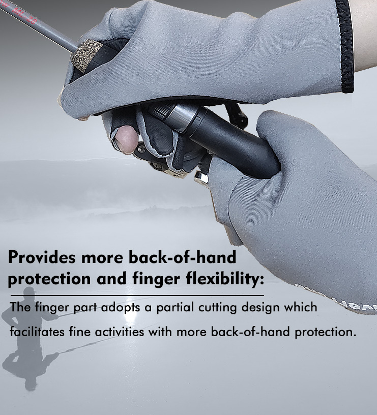 Riverruns 3mm Neoprene Gloves 3 Cut Fingers Water Gloves Wetsuit Winter Gloves for cold weather, fly fishing, ice fishing, kayaking, diving, surfing, and other water sports