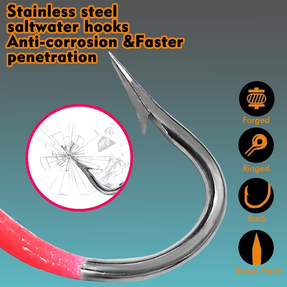 UV Glow in Dark Yellowtail Snapper Jigs, 15PCS 1/4oz, 1/8oz, 1/16oz Weighted Jig Head with Stainless steel Hook Yellowtail jig hook for Saltwater and Freshwater Fishing