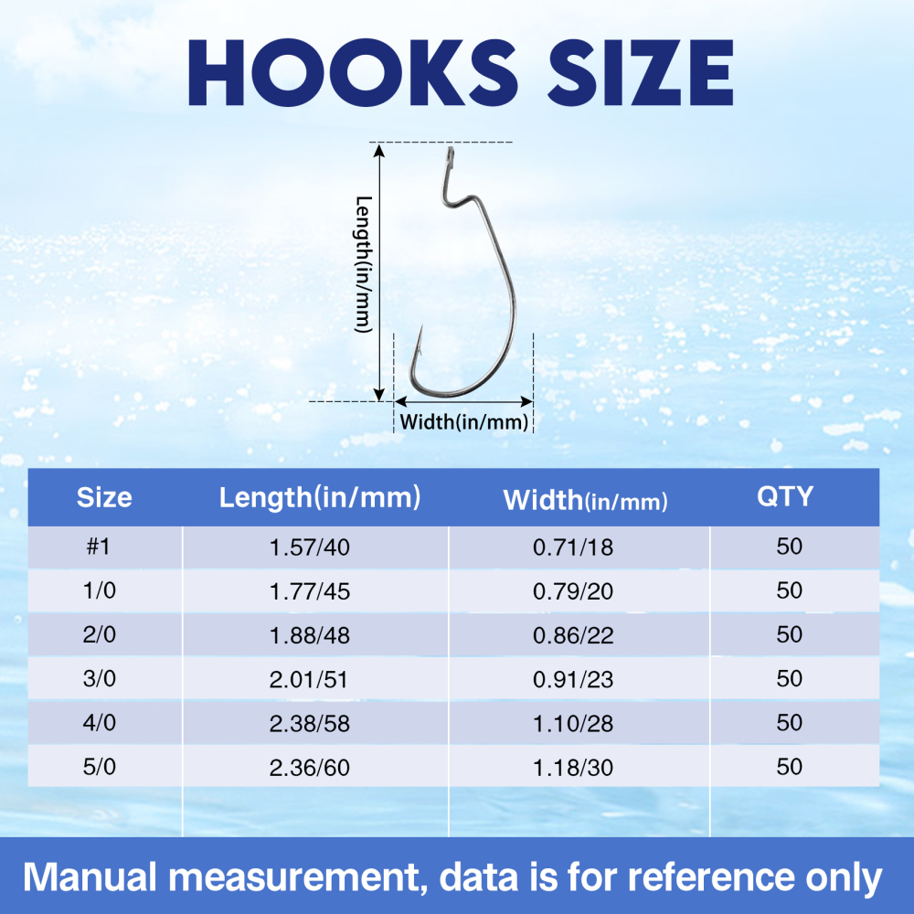 Eupheng Offset EWG Worm Hooks for Bass Fishing Texas Rig Hooks for Freshwater Saltwater Wide Gap Hooks for Soft Plastic Baits Size #4 #2 #1 1/0 2/0 3/0 4/0 5/0