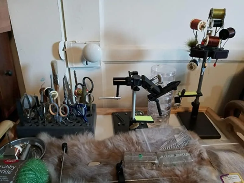 Aventik High Density Foam Fly Tying Vise Tool Holder Tool Caddy and Soft Foam Tool Caddy Tools Combo Pack Fly Tying Accessories Fly Tying Tool Station