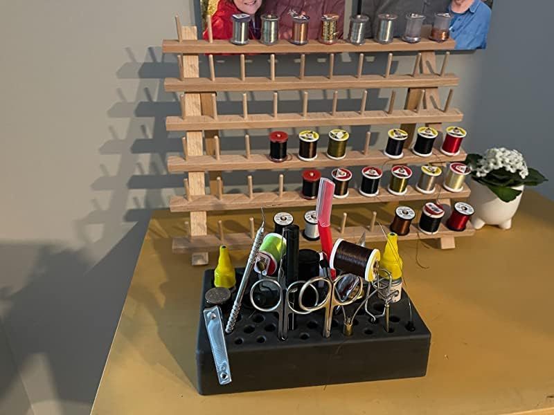 Aventik High Density Foam Fly Tying Vise Tool Holder Tool Caddy and Soft Foam Tool Caddy Tools Combo Pack Fly Tying Accessories Fly Tying Tool Station