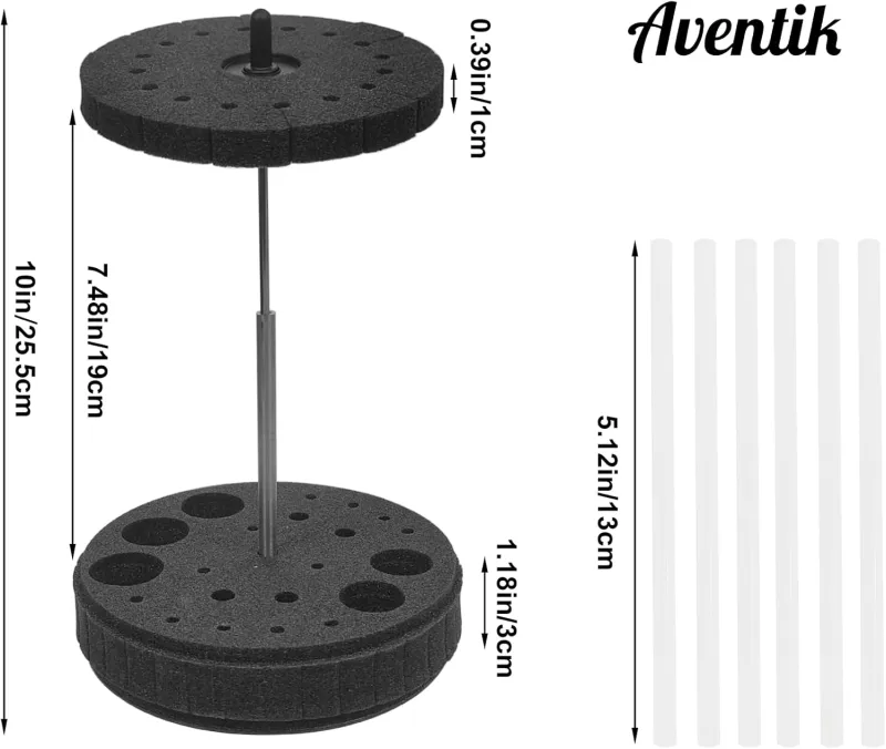 Aventik Rotary Fly Tying Tool Caddy 360° Adjustable and Removable Rotary Tool Stand for Holding Fly Tying Tools and Materials