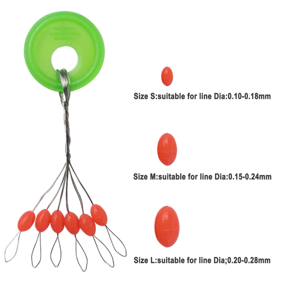 600/800 Pcs Fishing Rubber Bobber Beads Stopper, 6/8 in 1 Black/White/Red Float Stops Oval, Column for Rigging Float Positioning, Size S M L