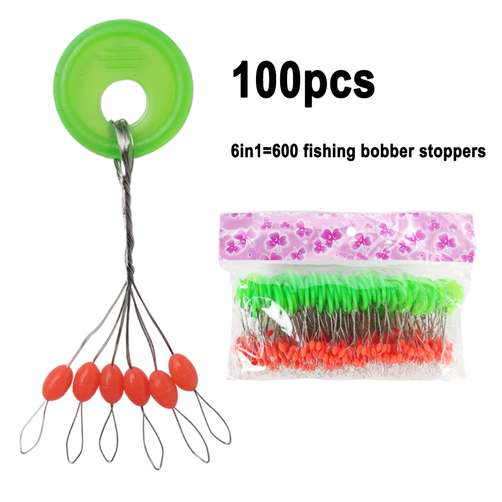 600/800 Pcs Fishing Rubber Bobber Beads Stopper, 6/8 in 1 Black/White/Red Float Stops Oval, Column for Rigging Float Positioning, Size S M L