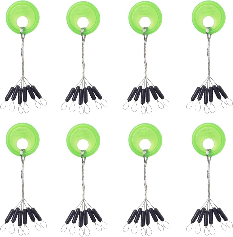 600/800 Pcs Fishing Rubber Bobber Beads Stopper, 6/8 in 1 Black/White/Red Float Stops Oval, Column for Rigging Float Positioning, Size S M L